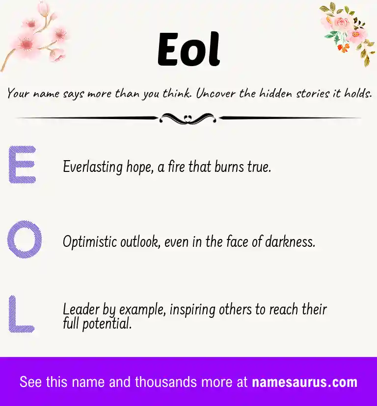 Acrostic poem about Eol.