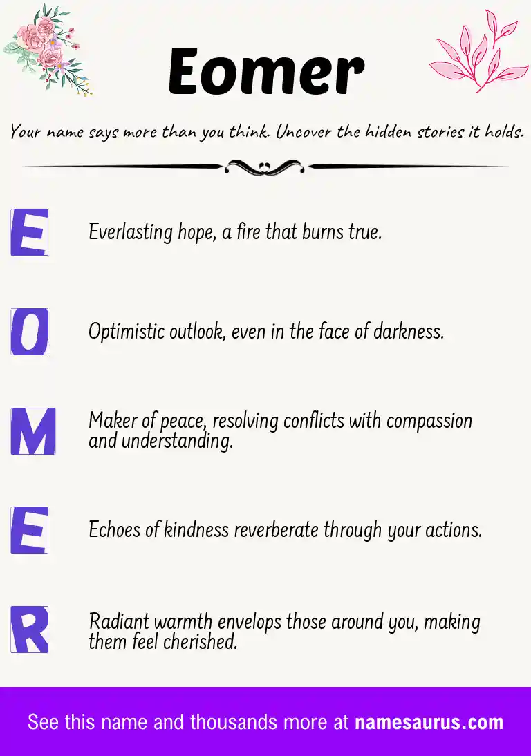 Acrostic poem about Eomer.