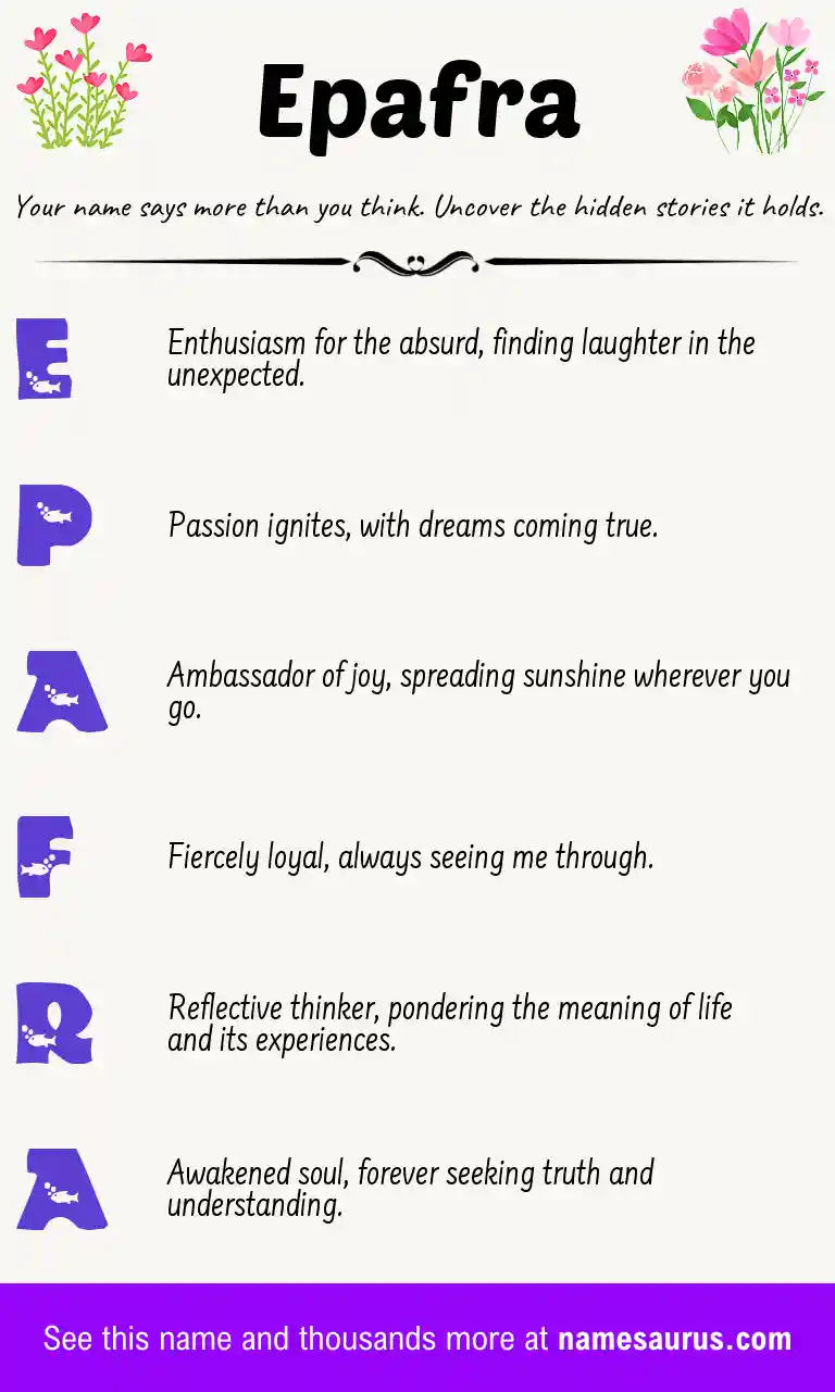 Acrostic poem about Epafra.
