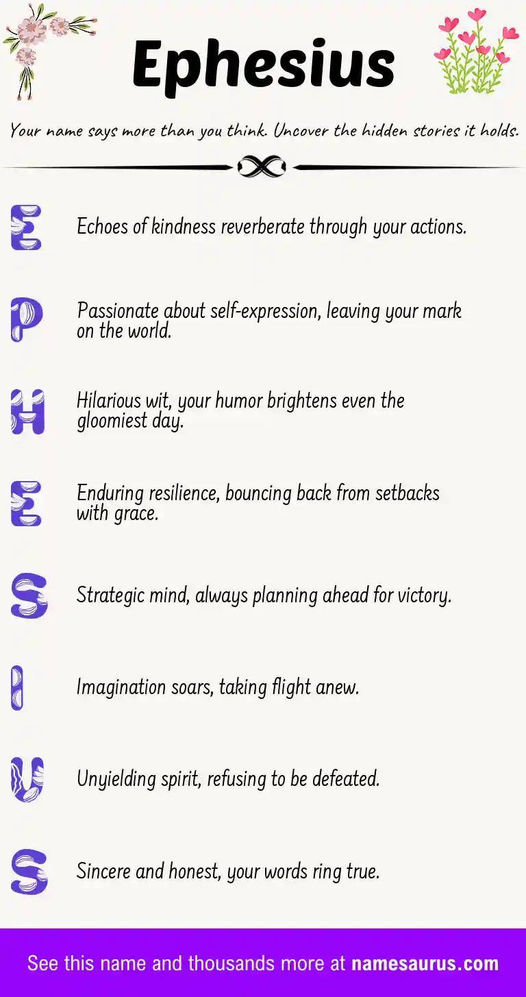 Acrostic poem about Ephesius.