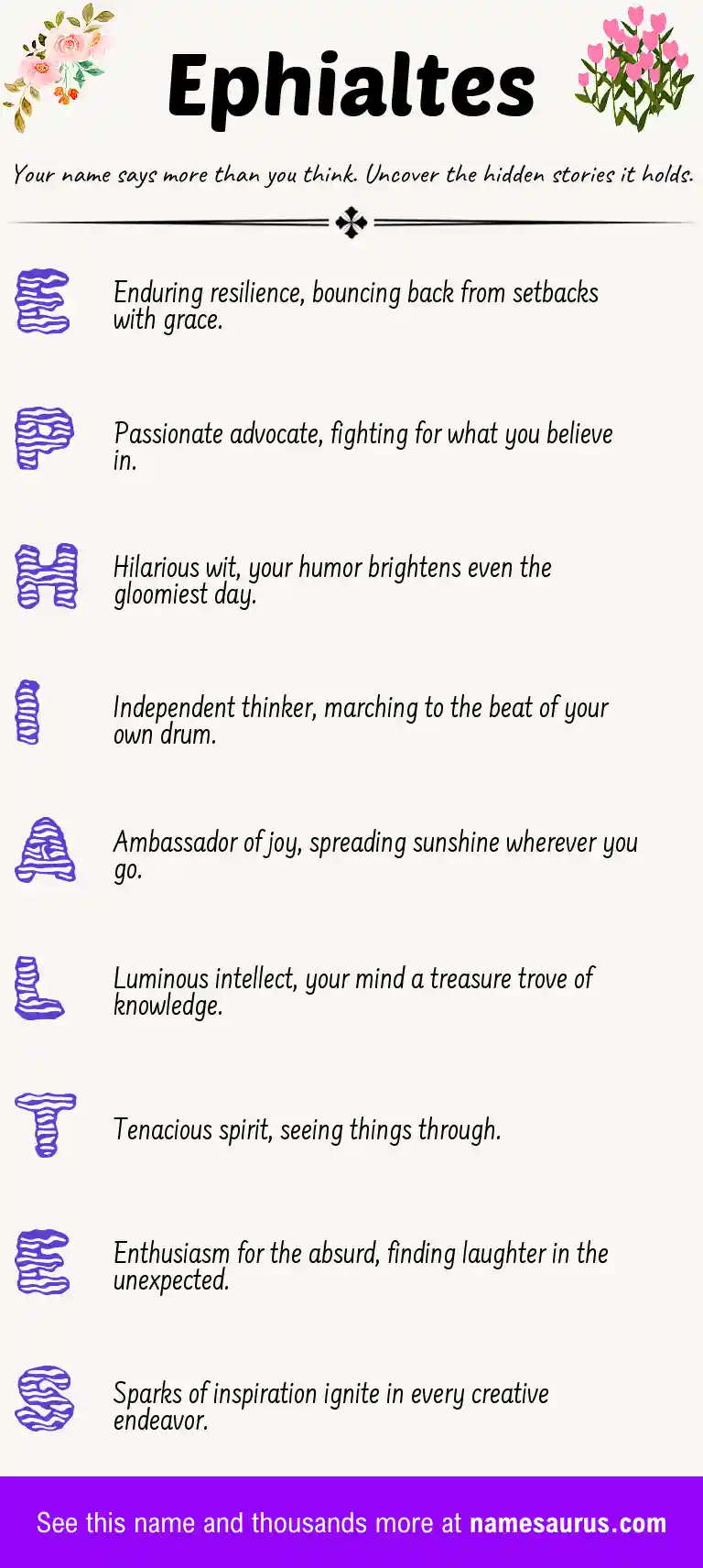 Acrostic poem about Ephialtes.