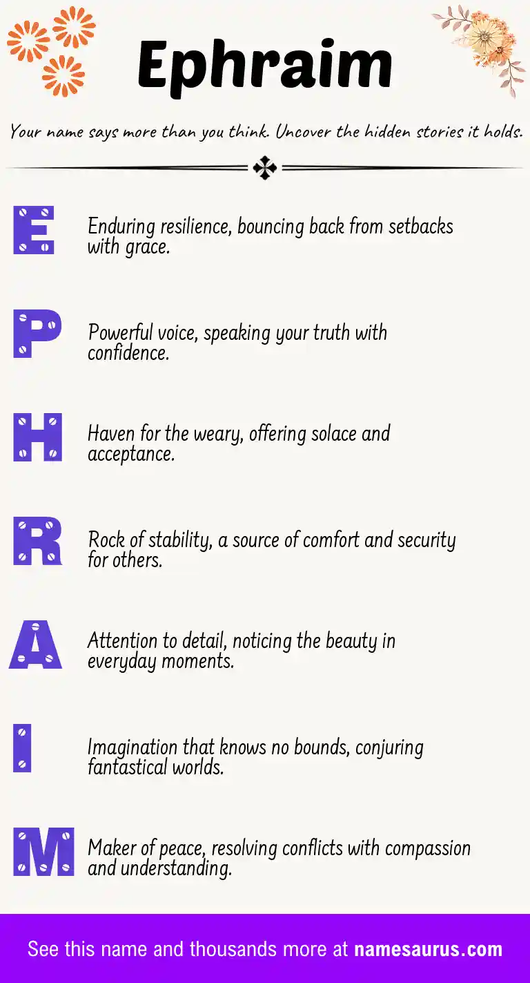 Acrostic poem about Ephraim.