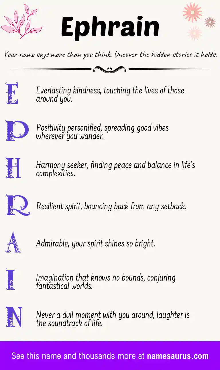 Acrostic poem about Ephrain.