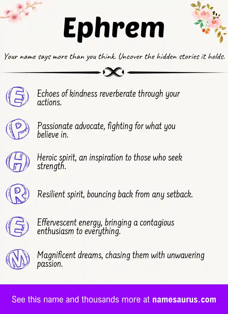 Acrostic poem about Ephrem.
