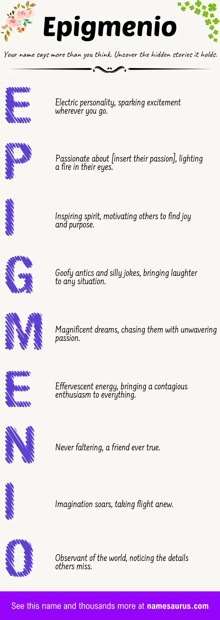 Acrostic poem about Epigmenio.