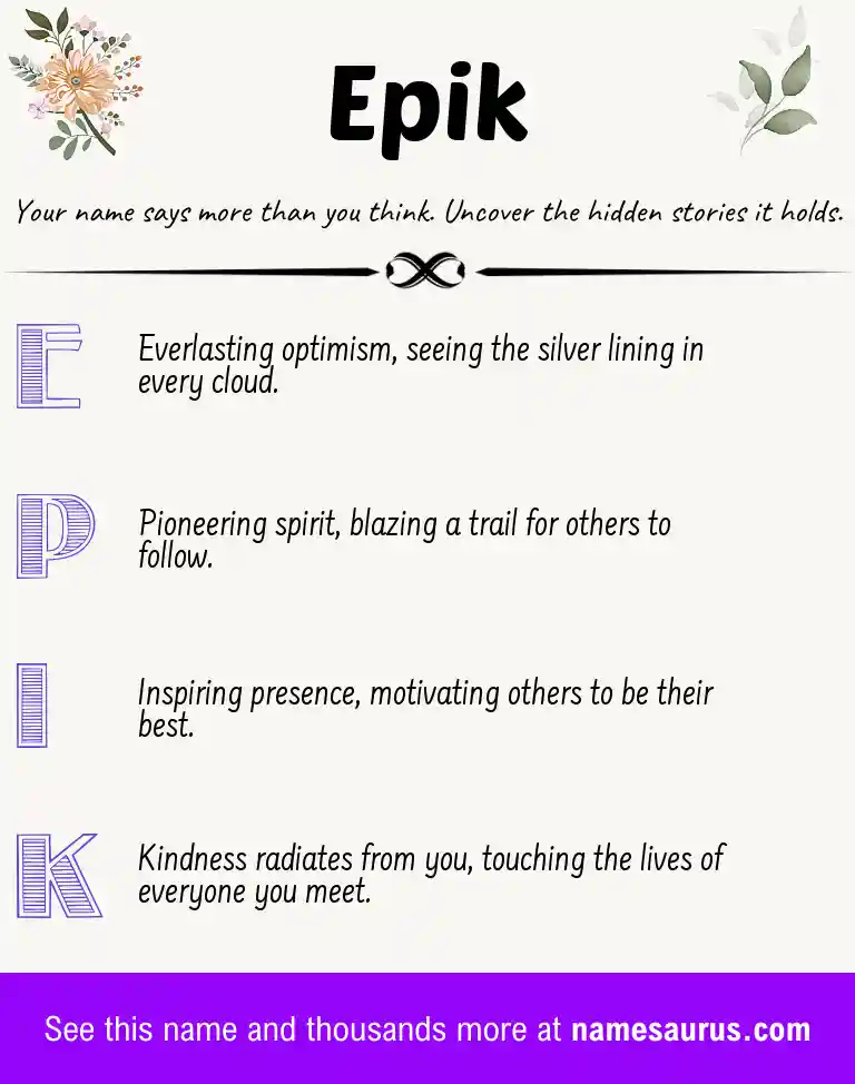 Acrostic poem about Epik.
