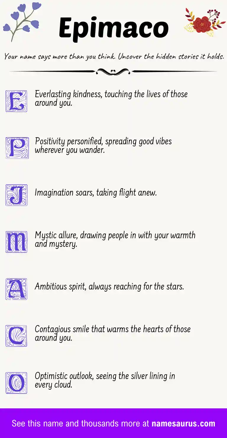 Acrostic poem about Epimaco.