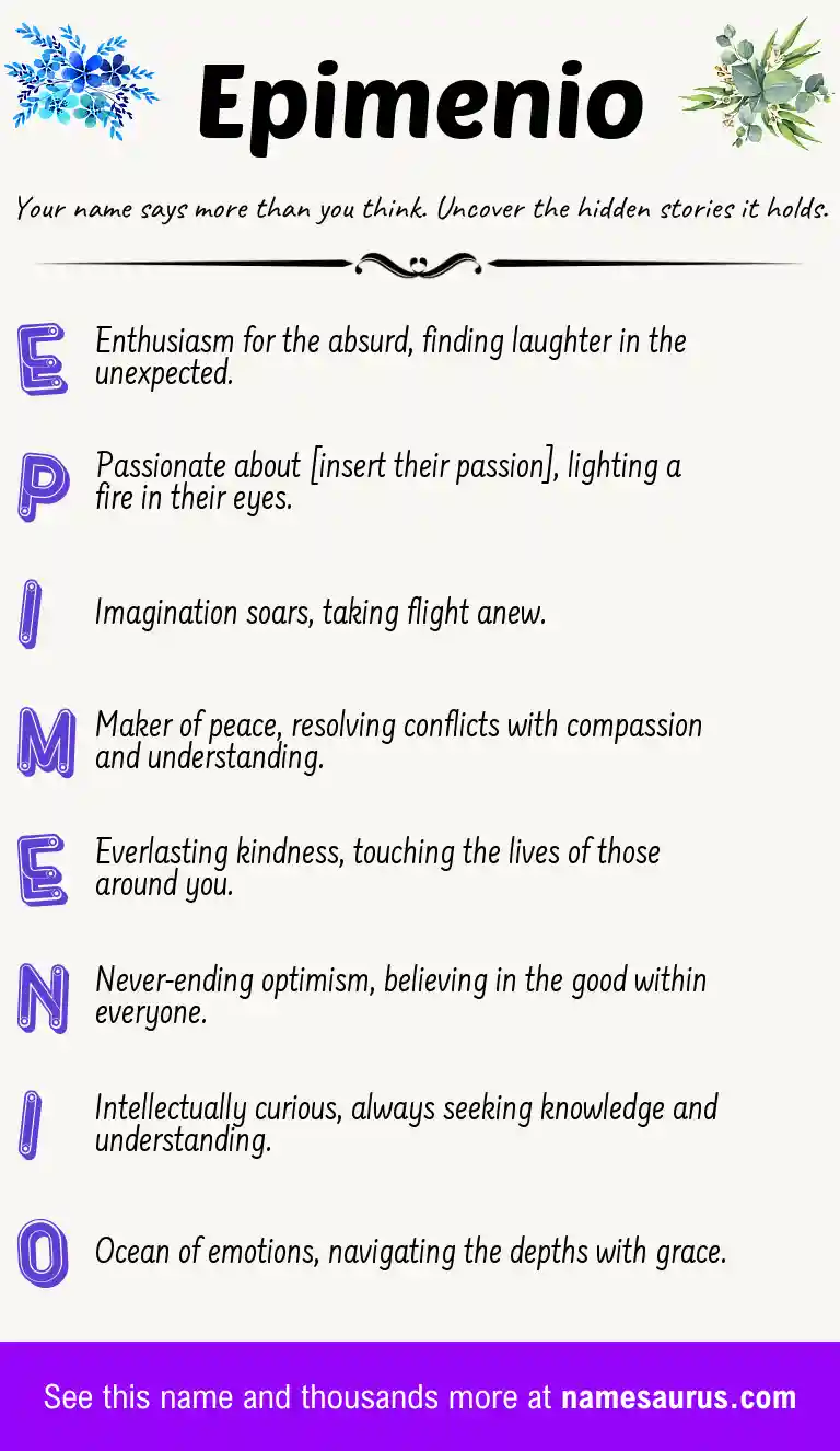 Acrostic poem about Epimenio.