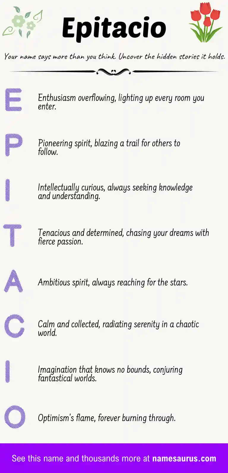 Acrostic poem about Epitacio.