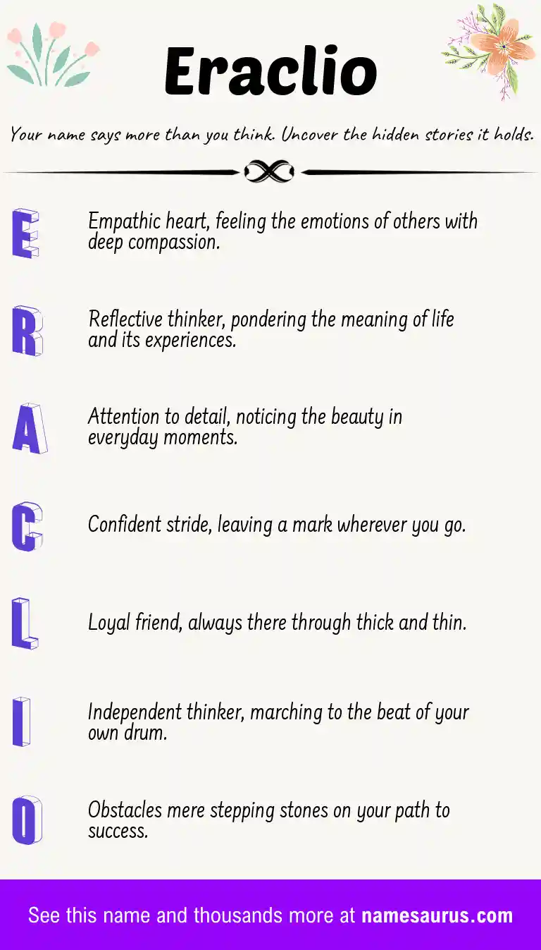 Acrostic poem about Eraclio.