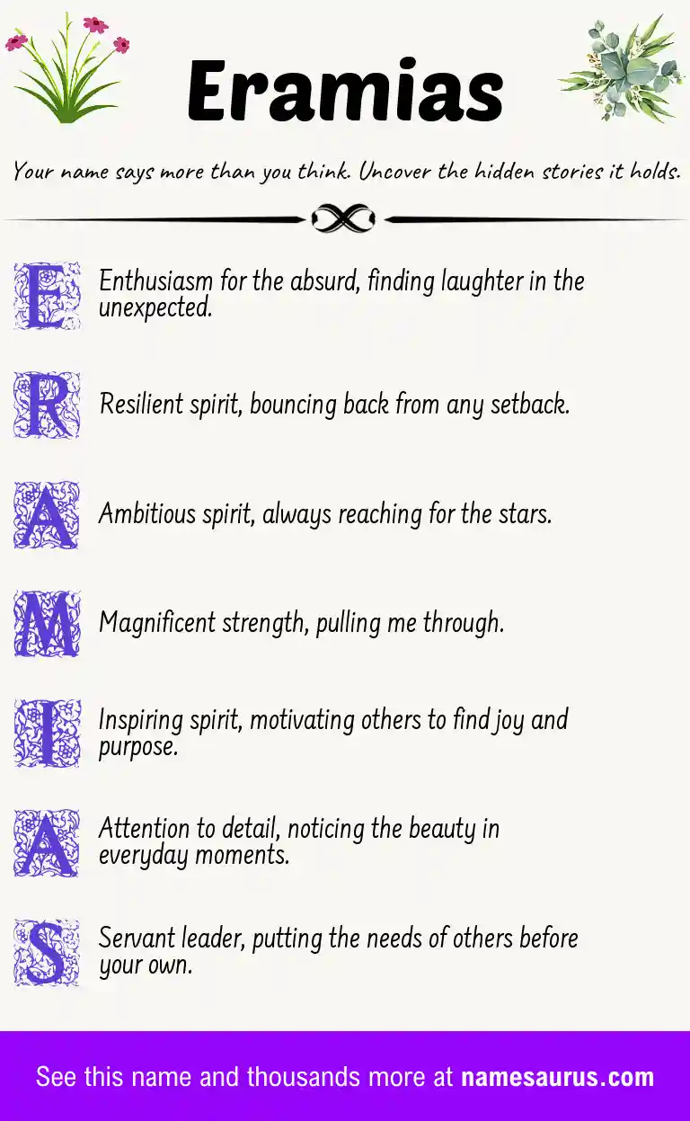 Acrostic poem about Eramias.