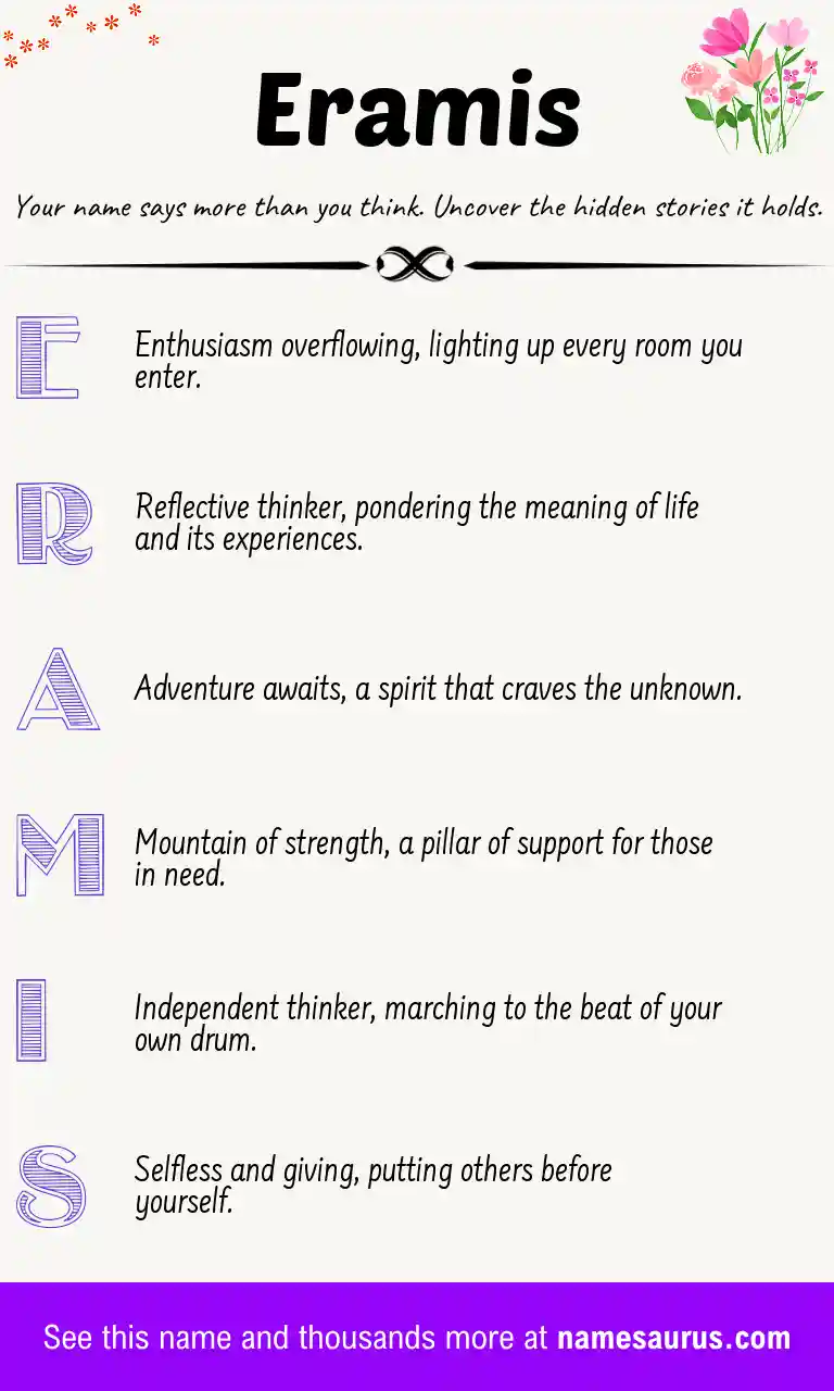 Acrostic poem about Eramis.