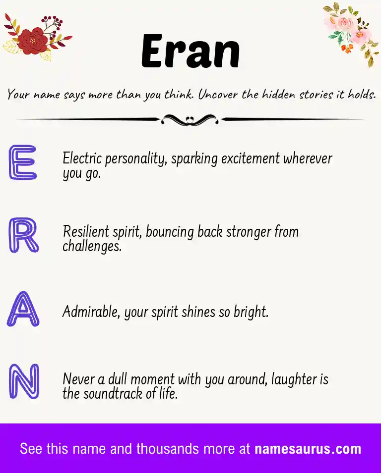 Acrostic poem about Eran.