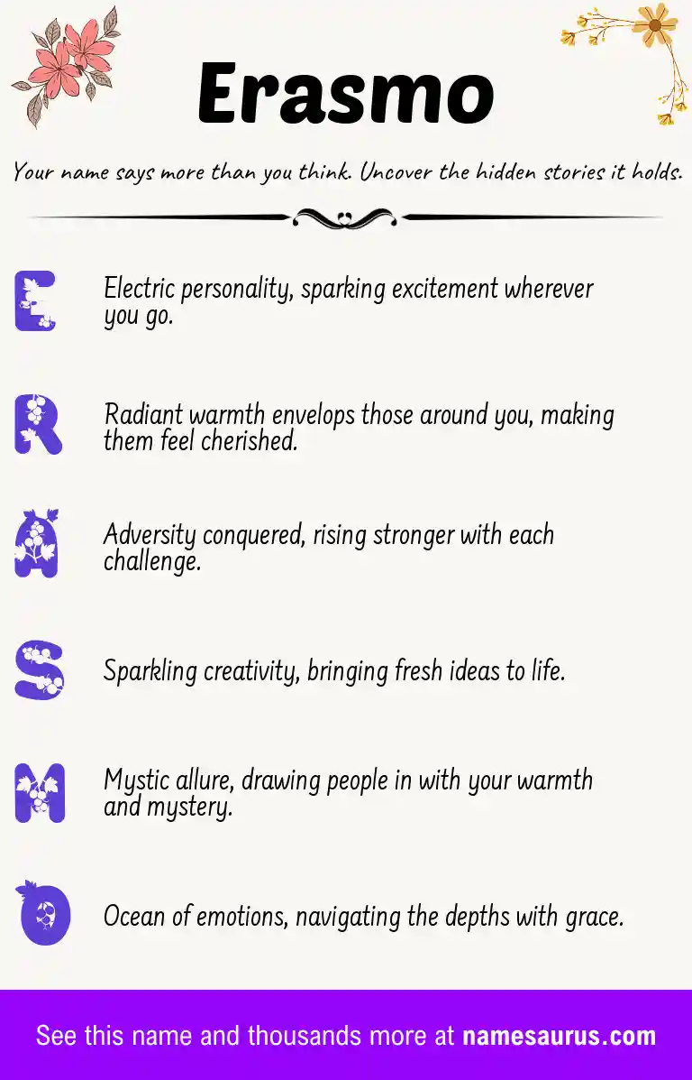 Acrostic poem about Erasmo.
