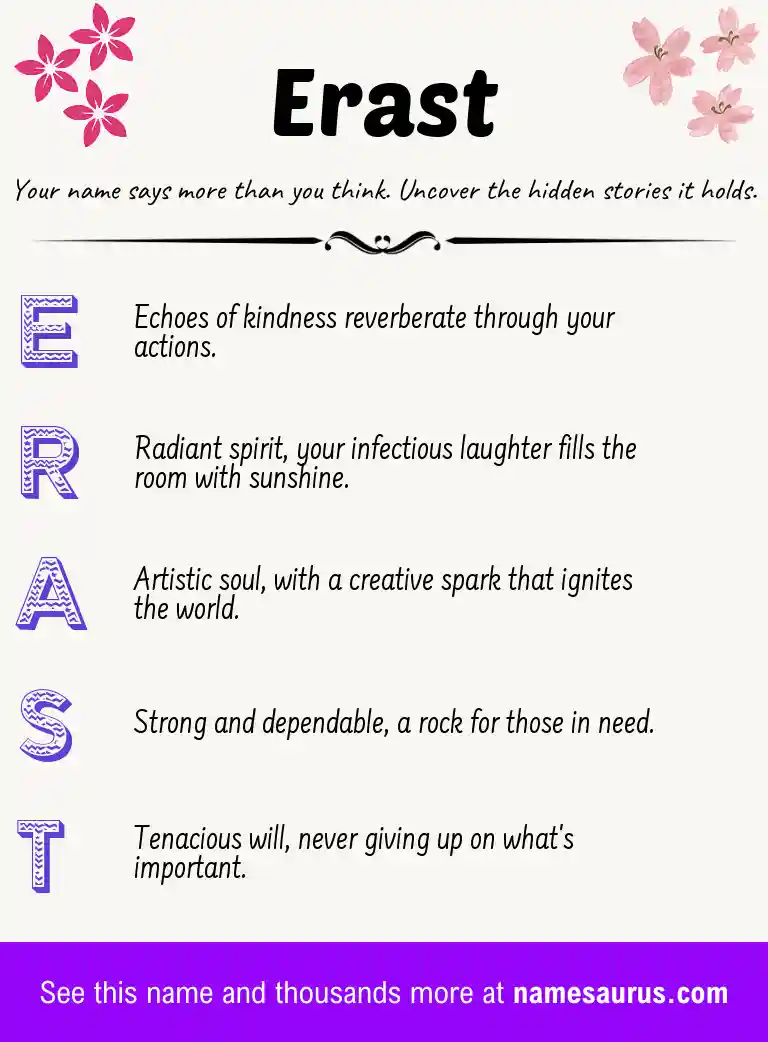 Acrostic poem about Erast.