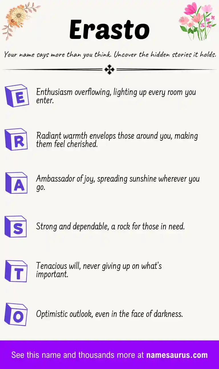 Acrostic poem about Erasto.