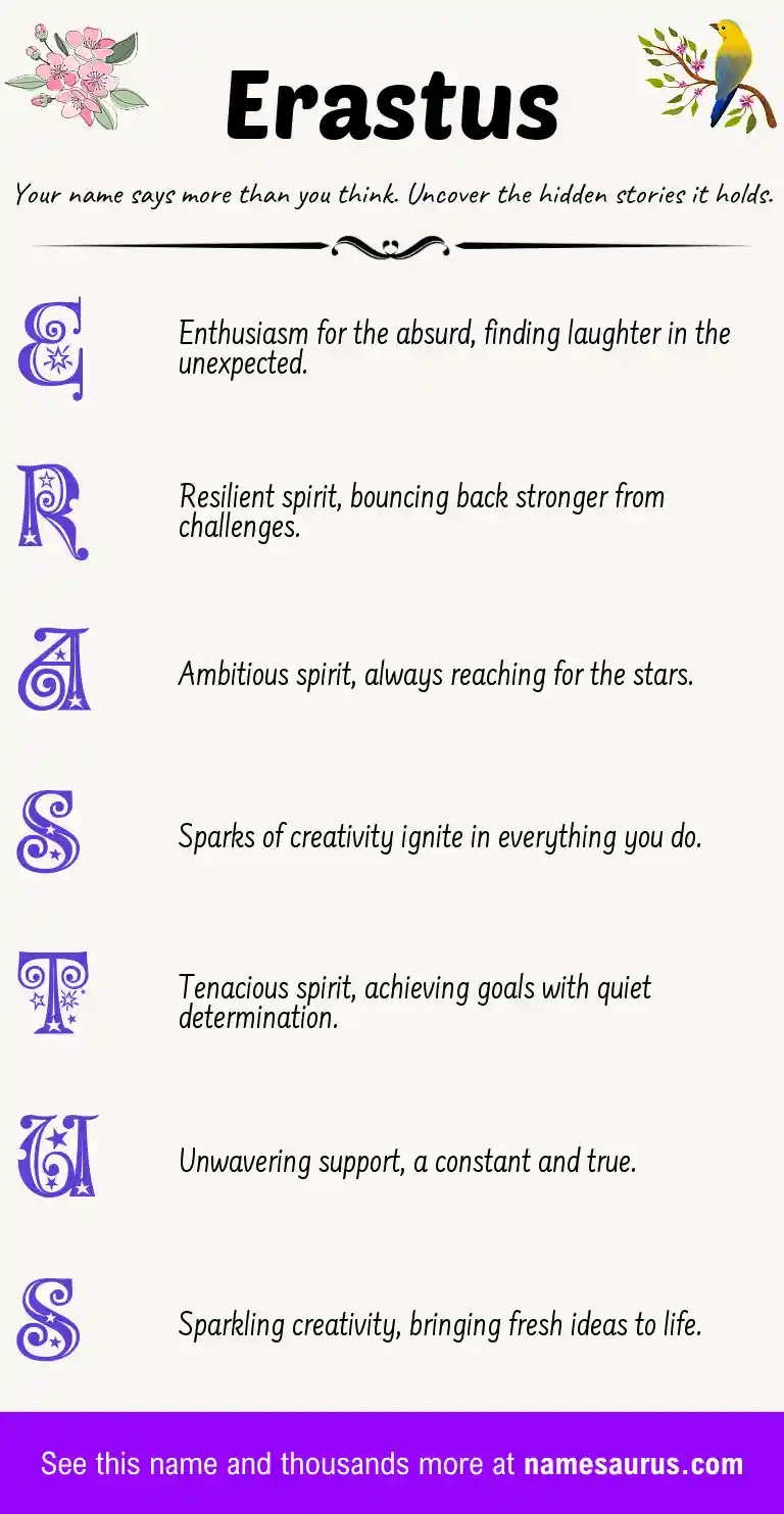 Acrostic poem about Erastus.