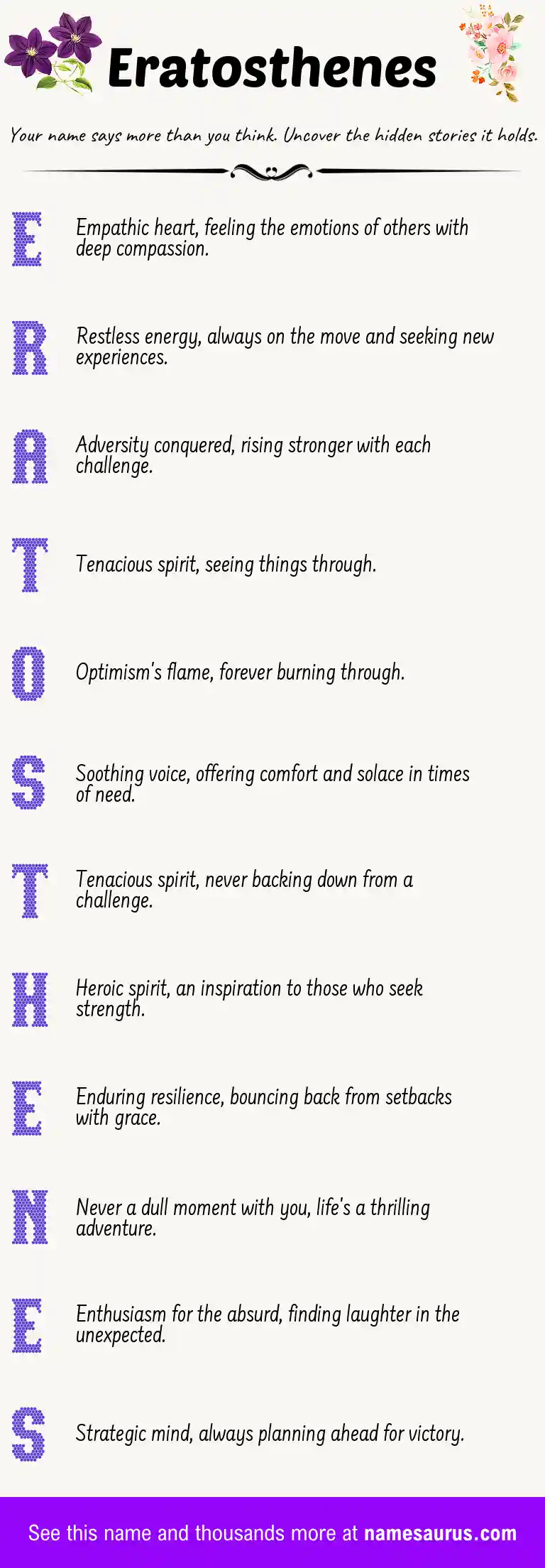 Acrostic poem about Eratosthenes.