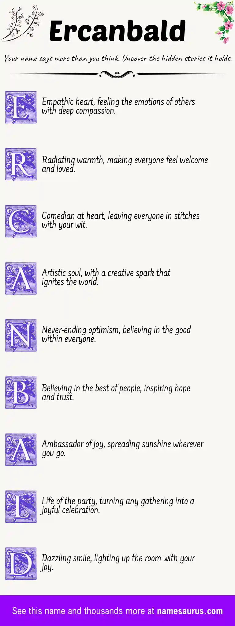 Acrostic poem about Ercanbald.