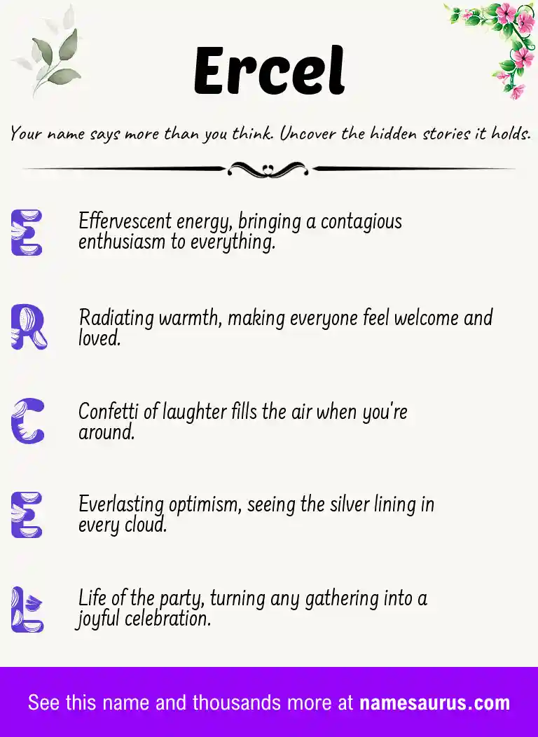 Acrostic poem about Ercel.