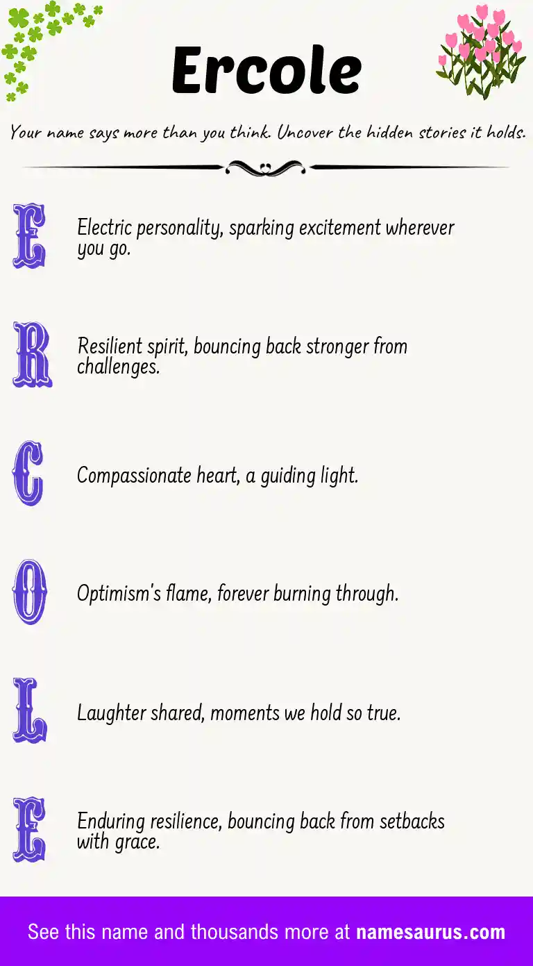 Acrostic poem about Ercole.