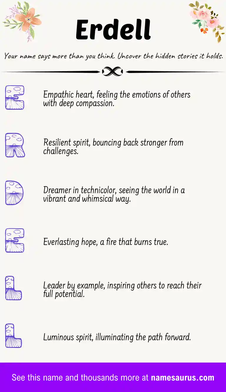 Acrostic poem about Erdell.