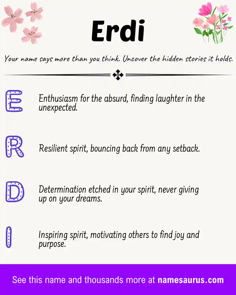 Acrostic poem about Erdi.