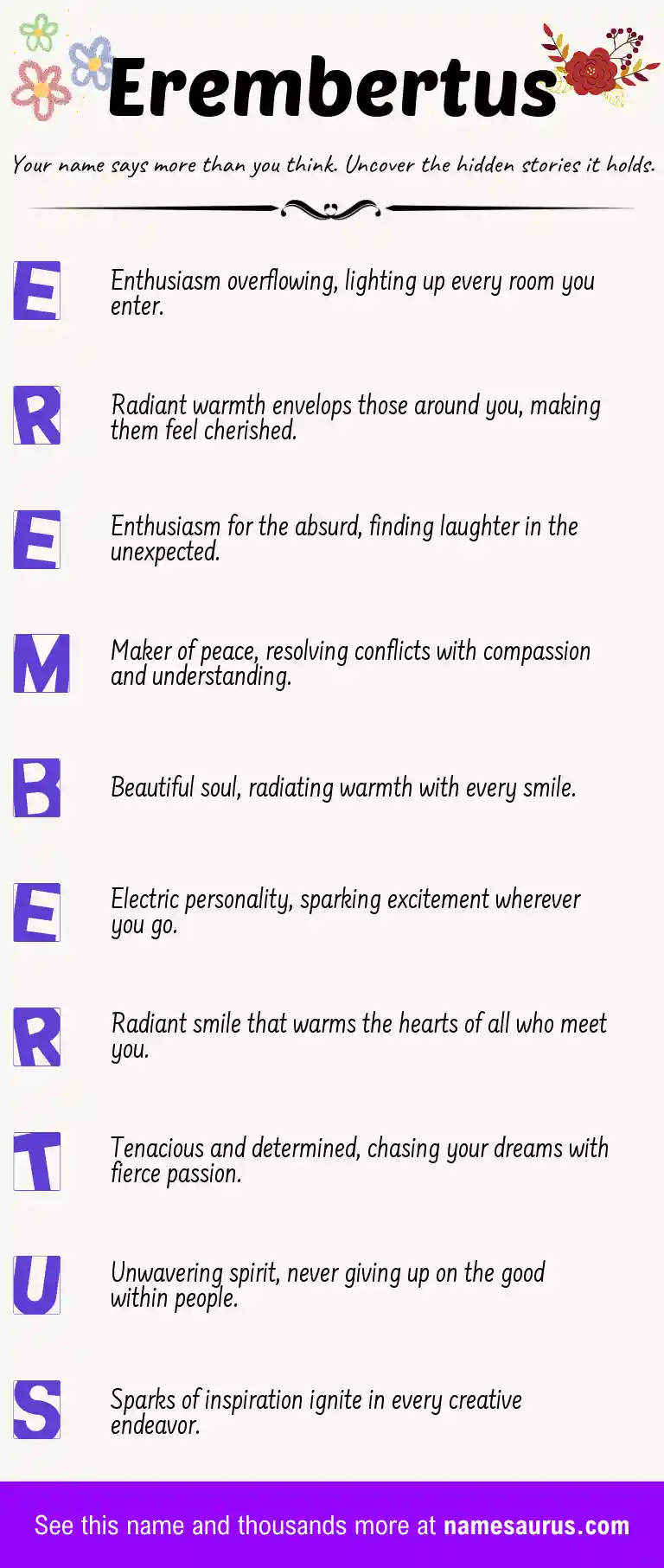Acrostic poem about Erembertus.