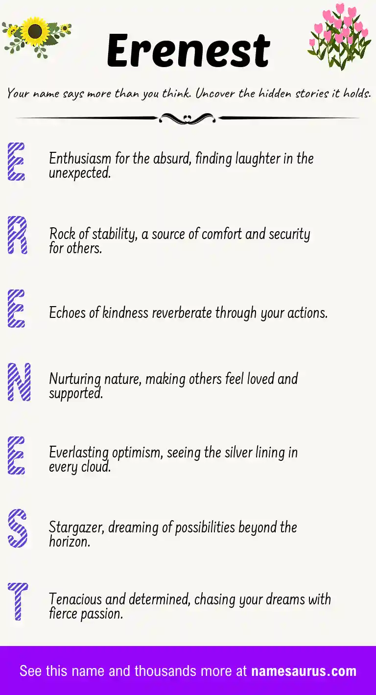 Acrostic poem about Erenest.