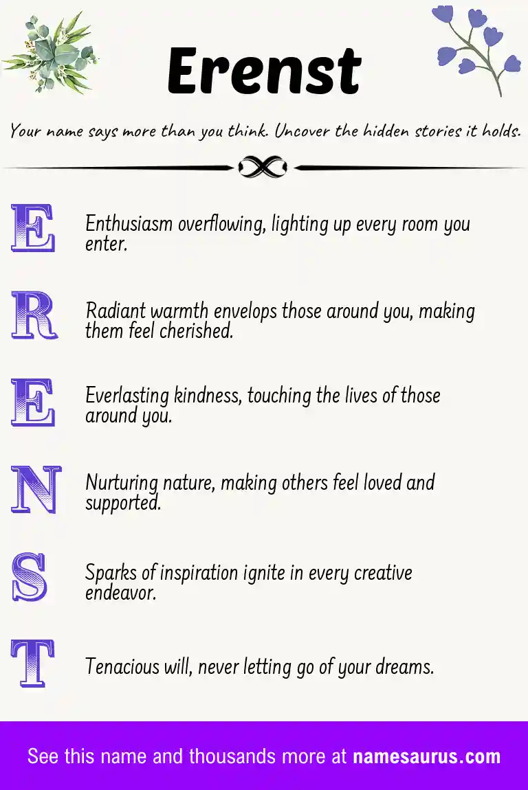 Acrostic poem about Erenst.