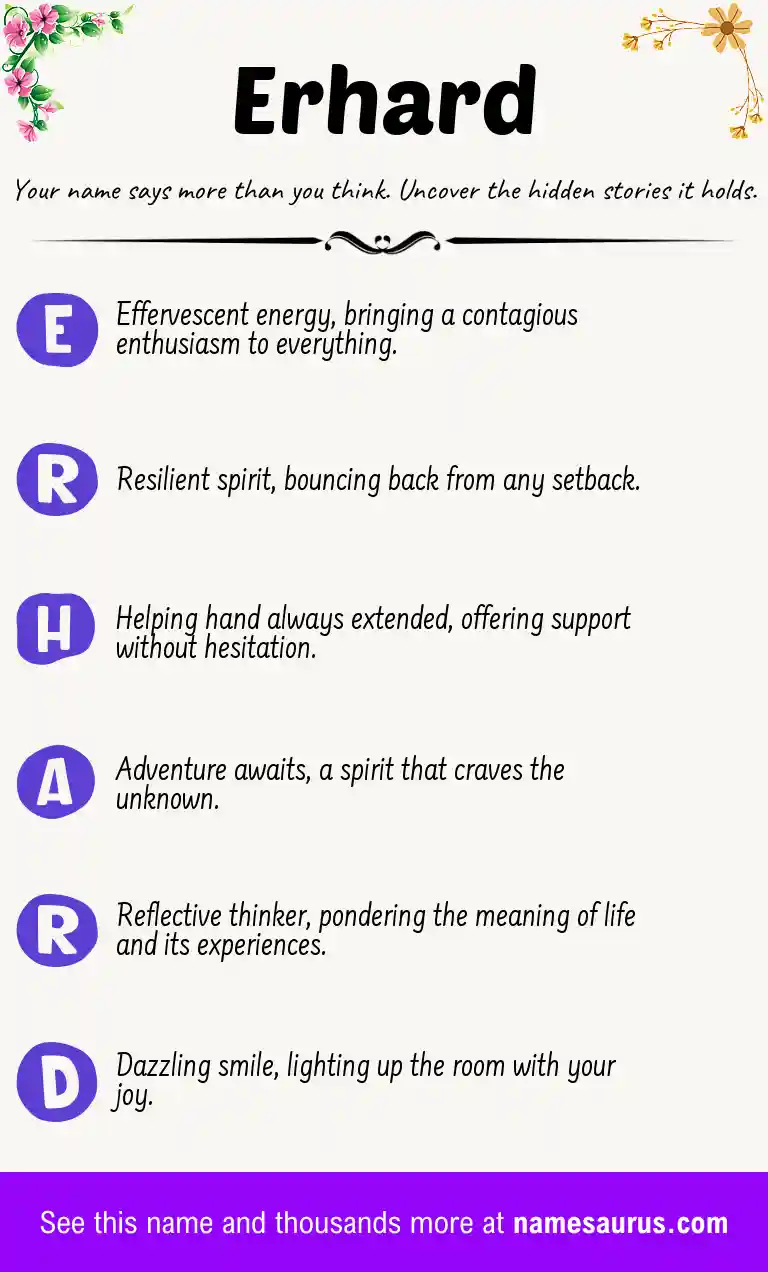 Acrostic poem about Erhard.