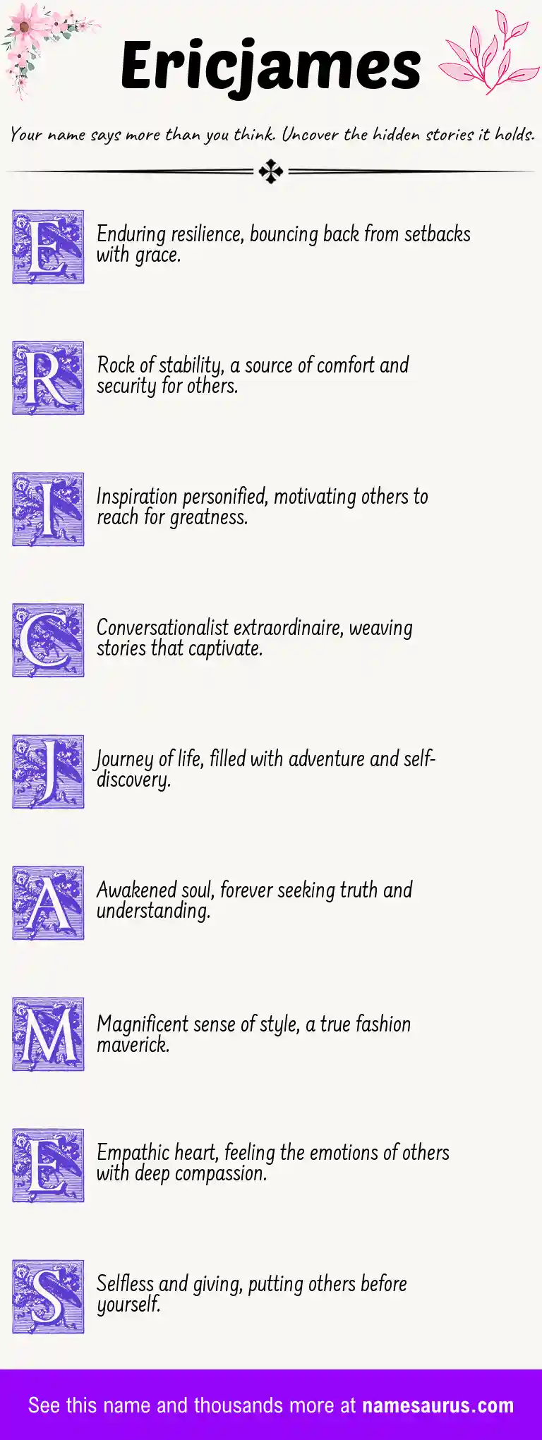 Acrostic poem about Ericjames.