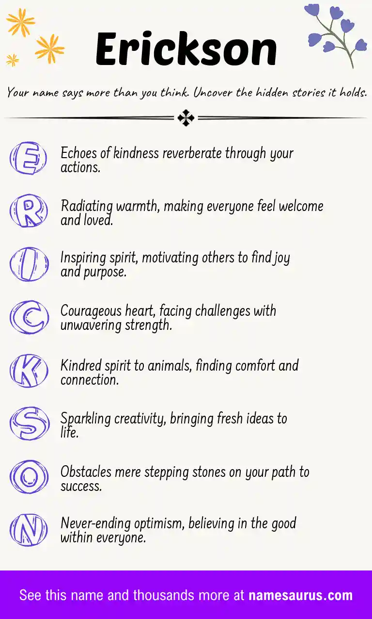 Acrostic poem about Erickson.