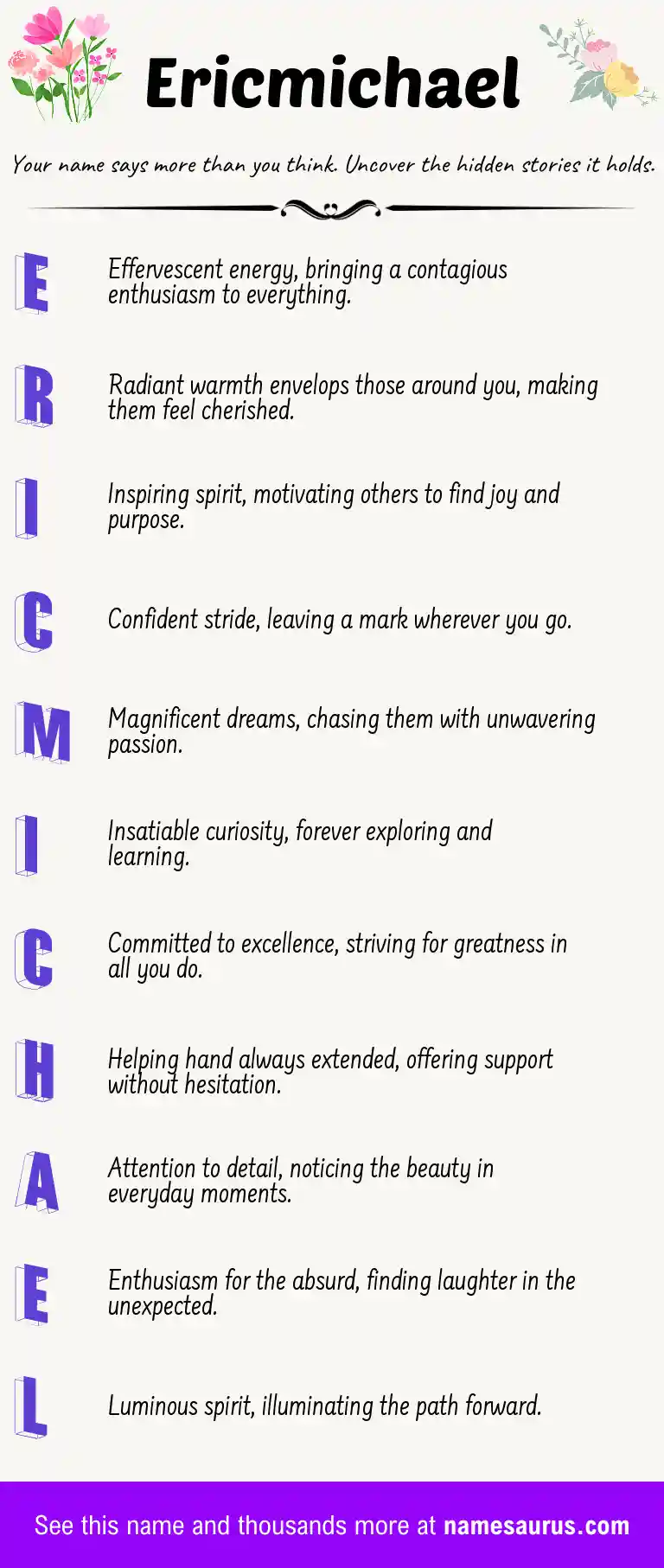 Acrostic poem about Ericmichael.