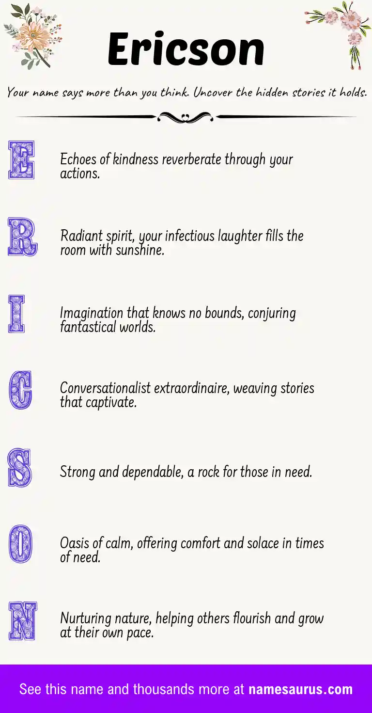 Acrostic poem about Ericson.