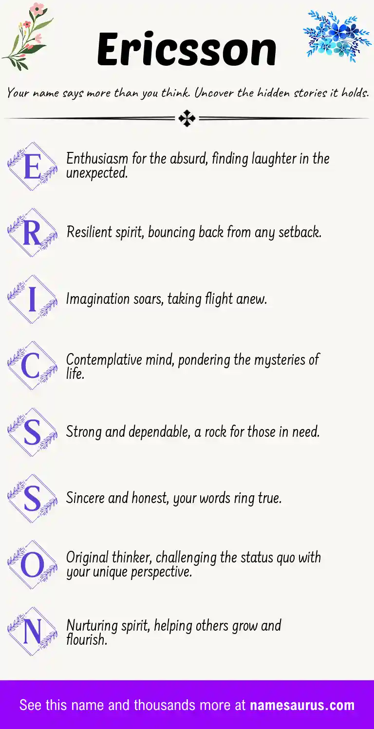 Acrostic poem about Ericsson.