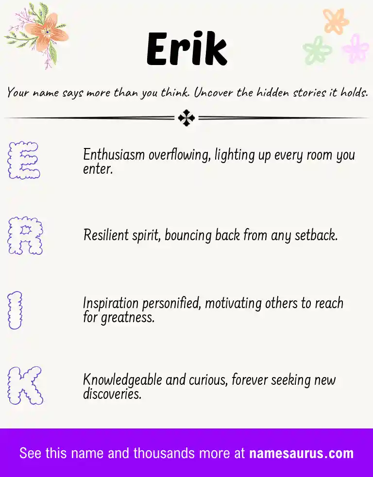 Acrostic poem about Erik.