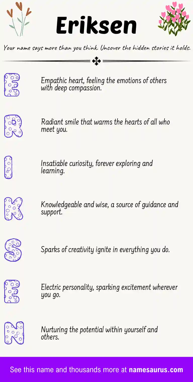 Acrostic poem about Eriksen.