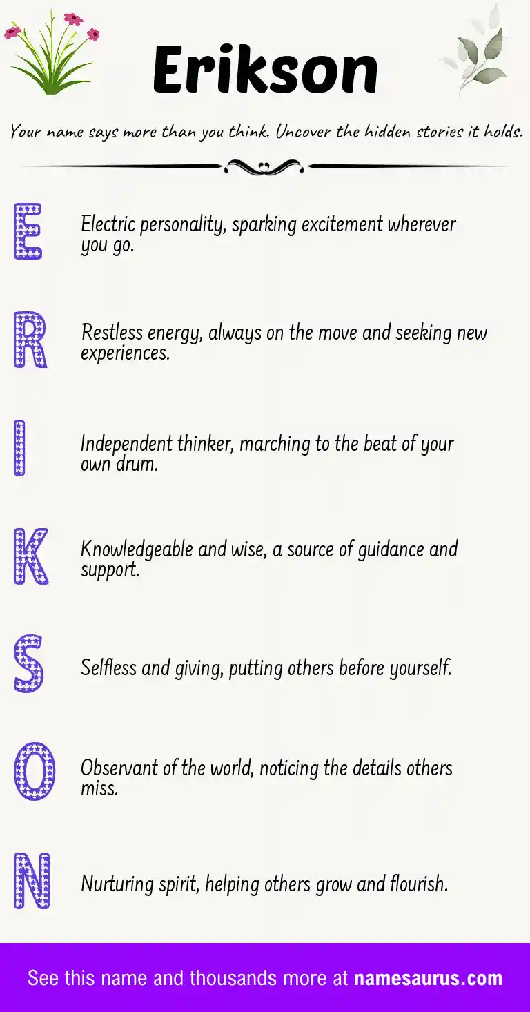Acrostic poem about Erikson.