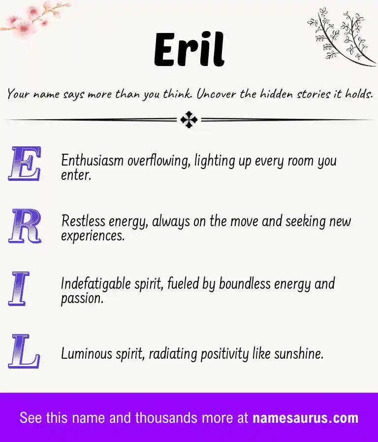 Acrostic poem about Eril.