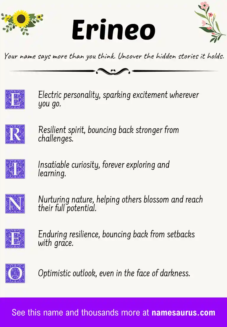 Acrostic poem about Erineo.