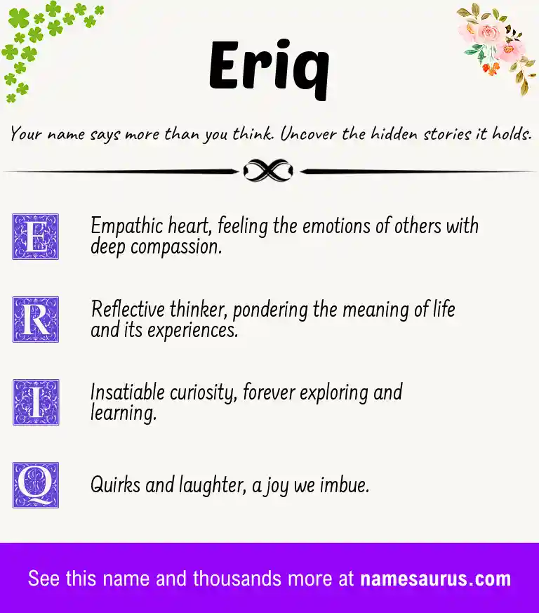 Acrostic poem about Eriq.