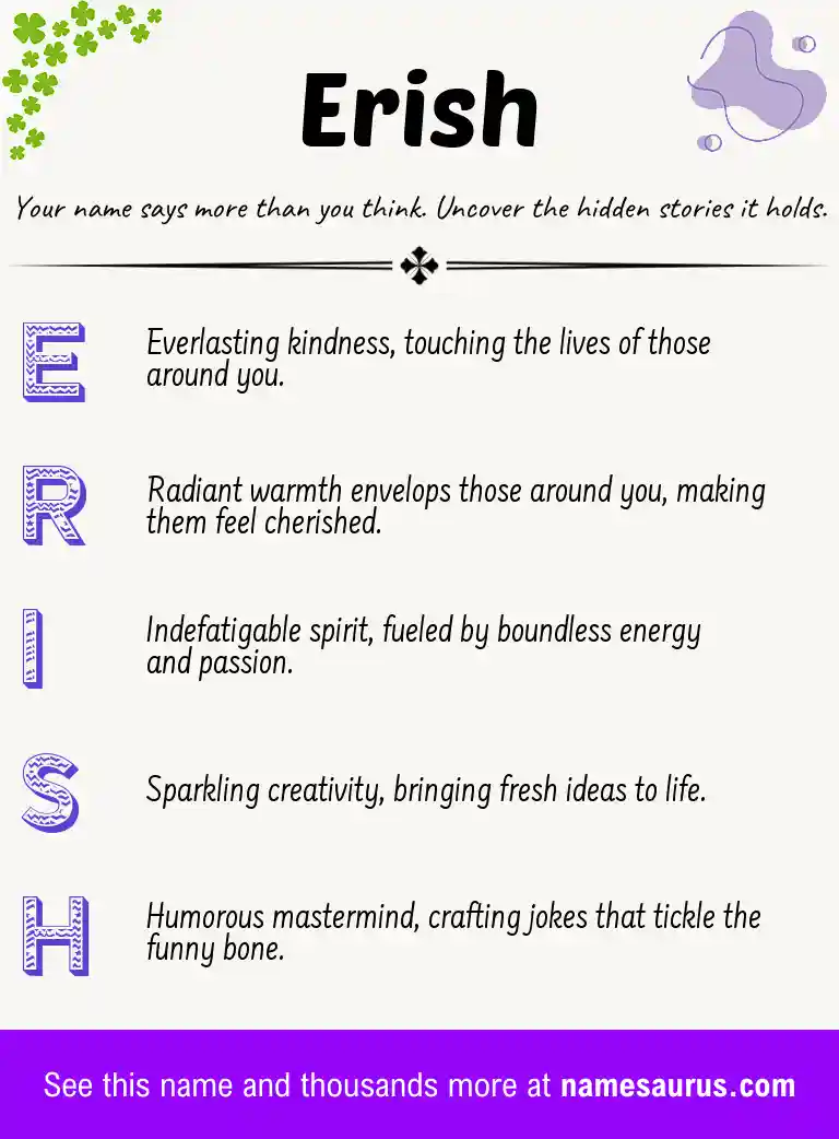Acrostic poem about Erish.
