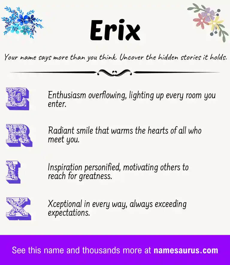 Acrostic poem about Erix.