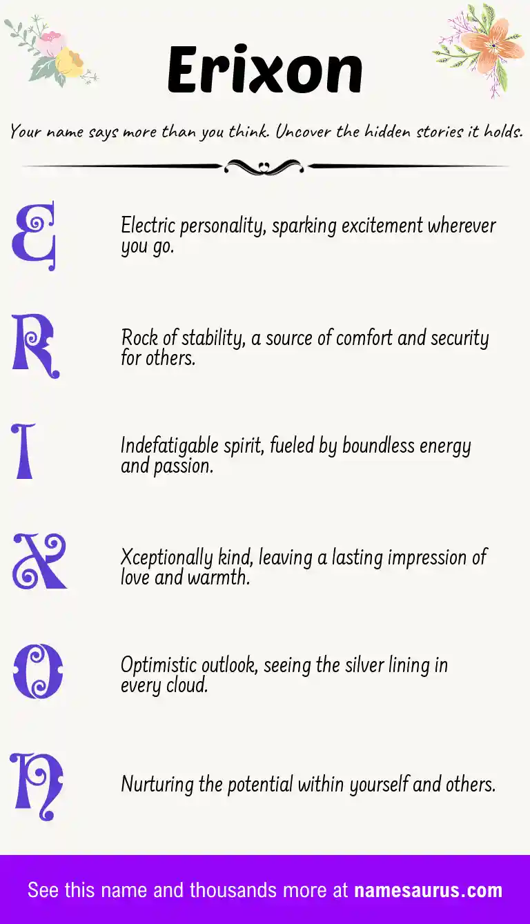 Acrostic poem about Erixon.