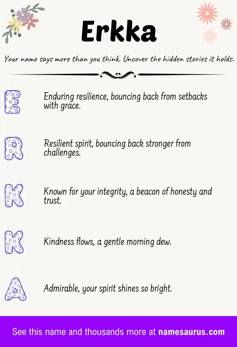 Acrostic poem about Erkka.