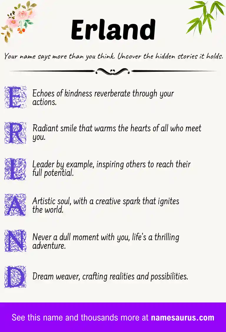 Acrostic poem about Erland.