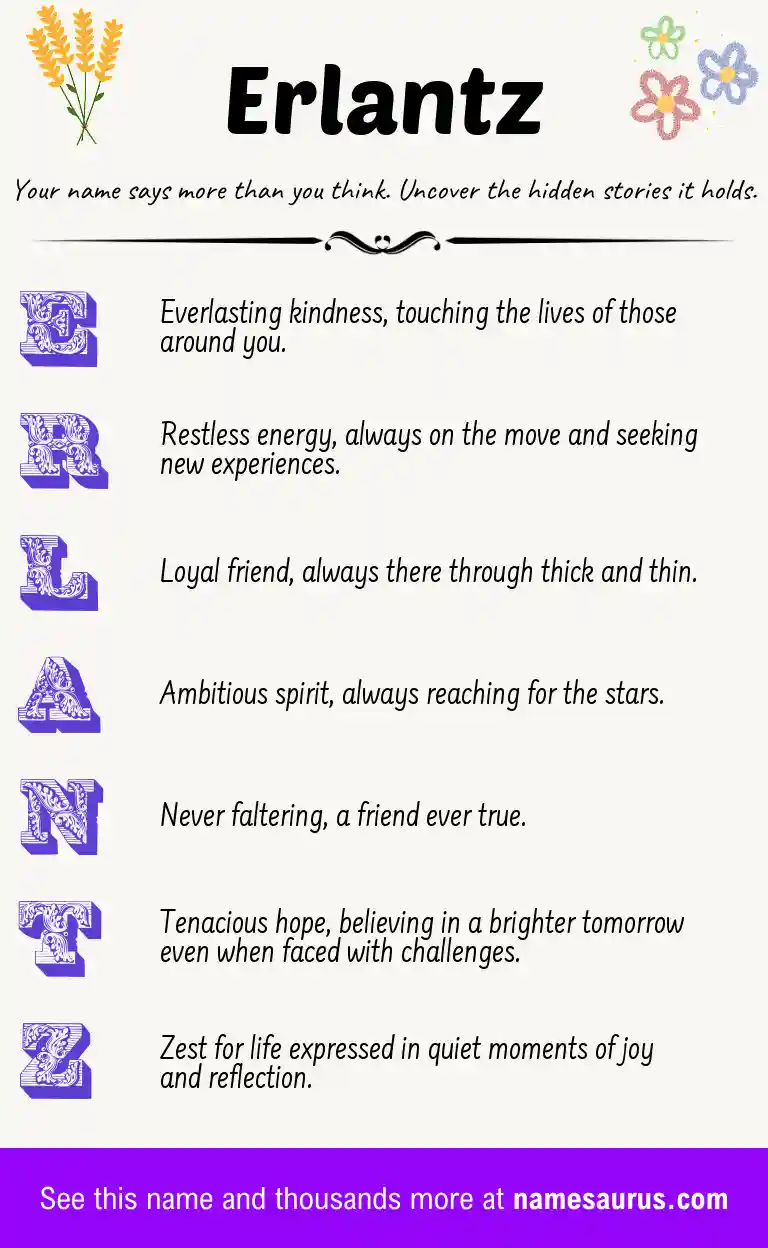 Acrostic poem about Erlantz.
