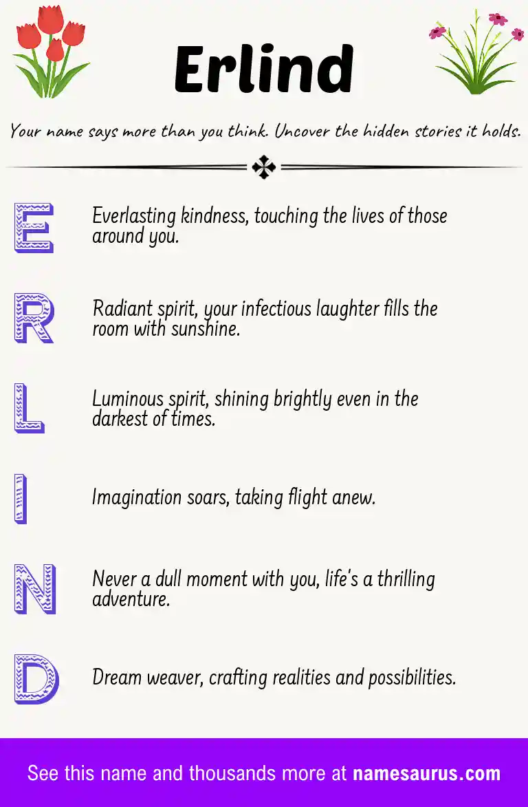 Acrostic poem about Erlind.