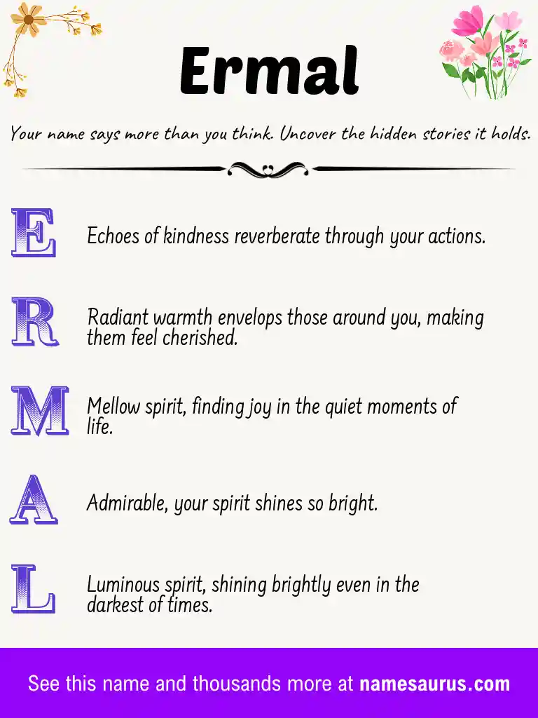 Acrostic poem about Ermal.